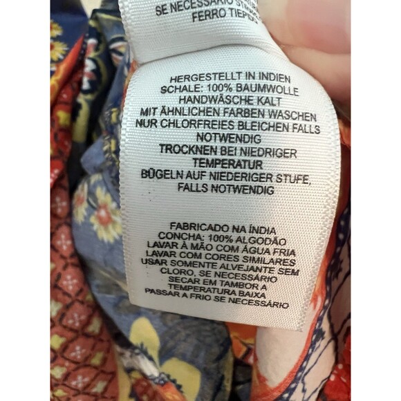 Joie Chloris Dress Size S Baja Blue Bell Sleeve Multicolor Printed Floral - Picture 6 of 6